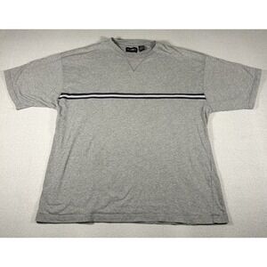 Y2K Chest Stripe T-Shirt Surf Skate Y2K Gray Mens XL Skater Grunge